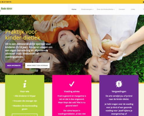 kinder-dietist.nl wordpress website 2018 homepage