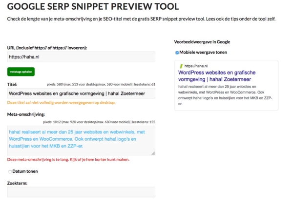 google-serp-snippet-preview-tool-mobiel-wordpress-plugin-op-maat