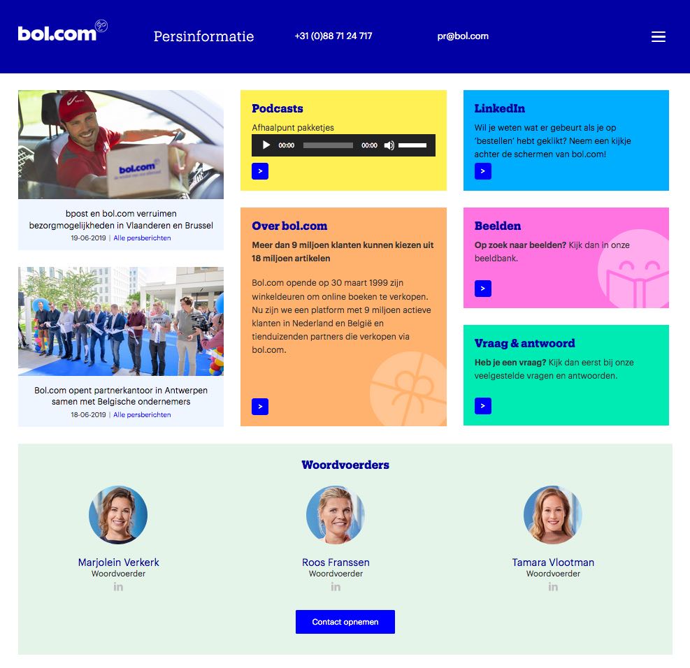 boete Habitat wond Website in nieuwe huisstijl voor pers.bol.com
