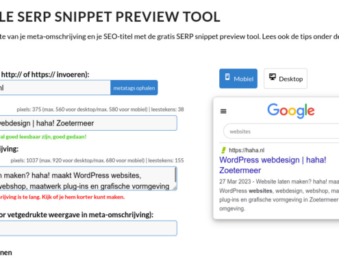 google-SERP snippet preview tool-2023