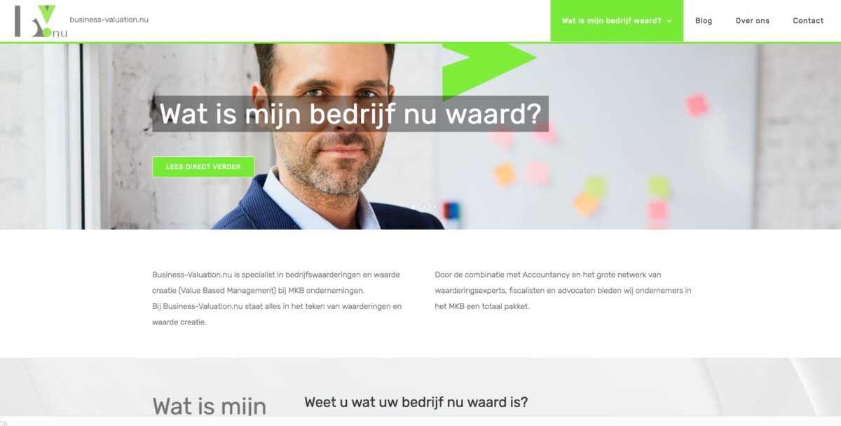 wordpress website business-valuation.nu watismijnbedrijfwaard