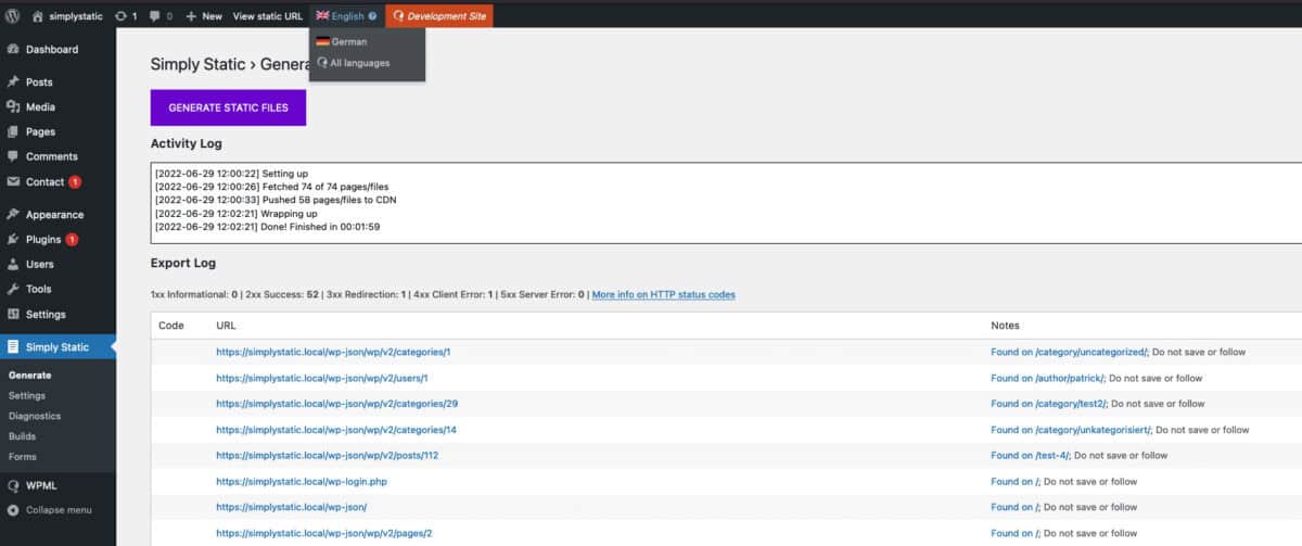 Statische website functies uitgebreid met multilingual support