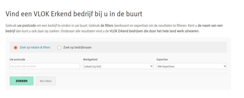 Vind Een Vlok Erkend Bedrijf
